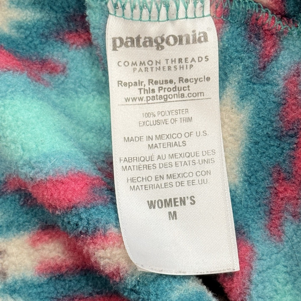 Patagonia Synchilla Snap-T Fleece Pullover Jacket Womans M Wild Desert Teal Pink - Picture 4 of 5